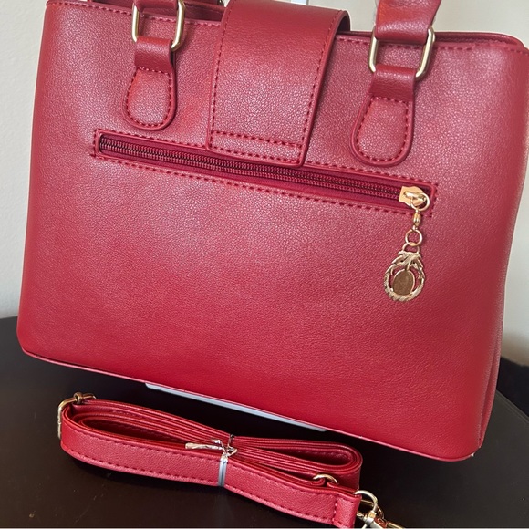 New Handbag With Crossbody Option-Vegan Leather. Available in Red or Black! - Picture 4 of 9